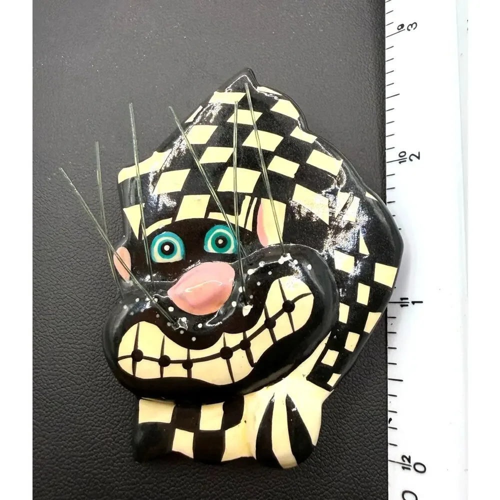 Kelly Graham Cheshire Cat-Purrfect Pieces Line Brooch Unsigned